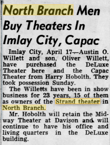Capac Theatre - APRIL 17 1952